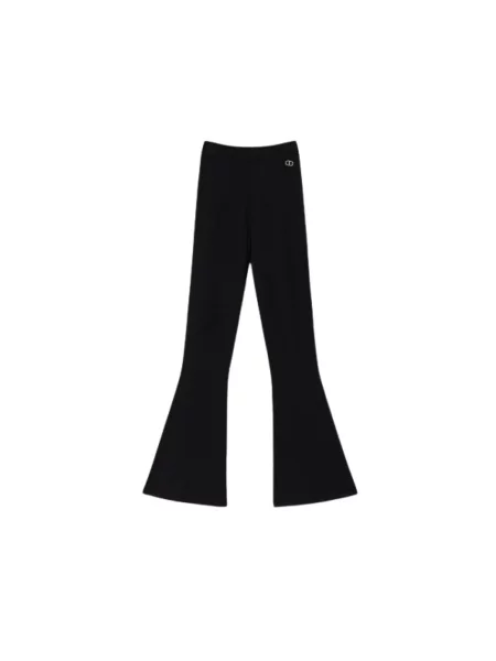 Twinset spodnie dzwony high waist czarny