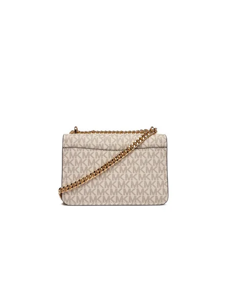 MICHAEL Michael Kors Taška cez rameno ťavej srsti / tmavohnedá / šedobiela béžová