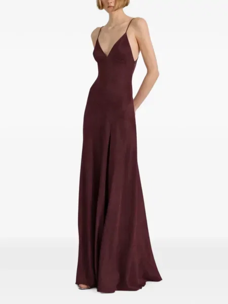 Rochie maxi Alberta Ferretti cu bretele violet