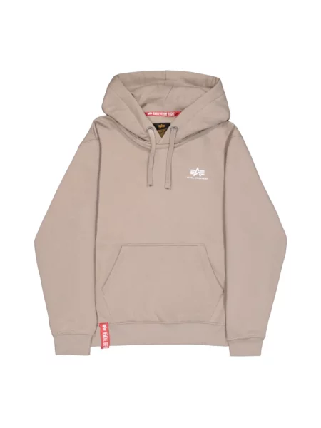 Bluza z kapturem Alpha Industries z logo beżowa