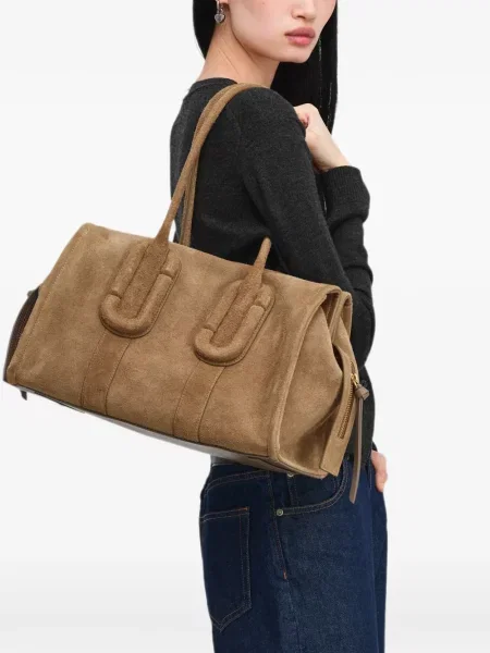 Geantă shopper Marc Jacobs din piele de căprioară maro