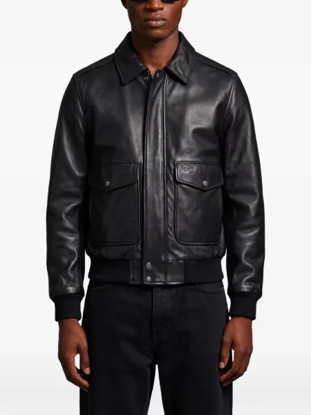 Geanta de piele Schott negru