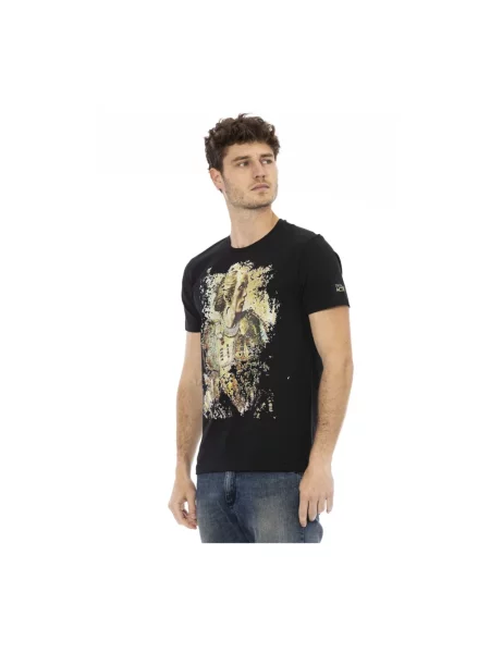 Koszulka Trussardi z krótkim rękawem z okrągłym dekoltem casual czarna