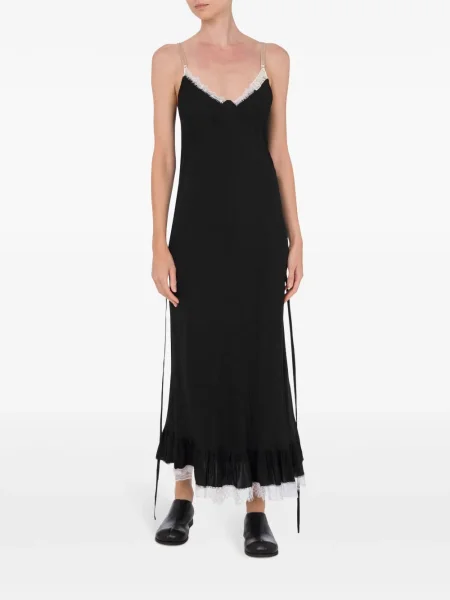 Rochie maxi Moschino din dantelă de costum negru