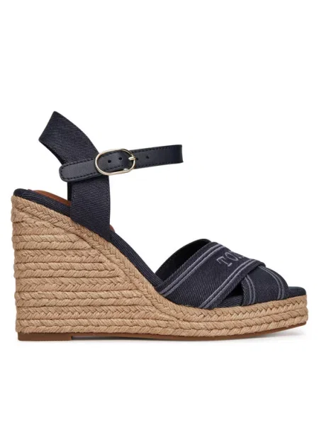 Espadrile Tommy Hilfiger Tommy Hilfiger Espad High Wedge Mornarsko modra