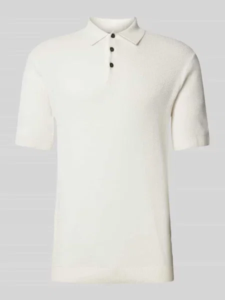 Koszulka polo kroju regular fit z fakturowanym wzorem model ‘COOPER’ Jack & Jones Premium białe