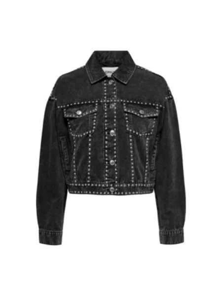 Kurtka jeansowa Only z ćwiekami czarna