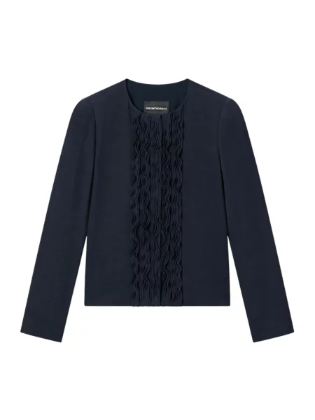 Bluzka Emporio Armani z twillu niebieska