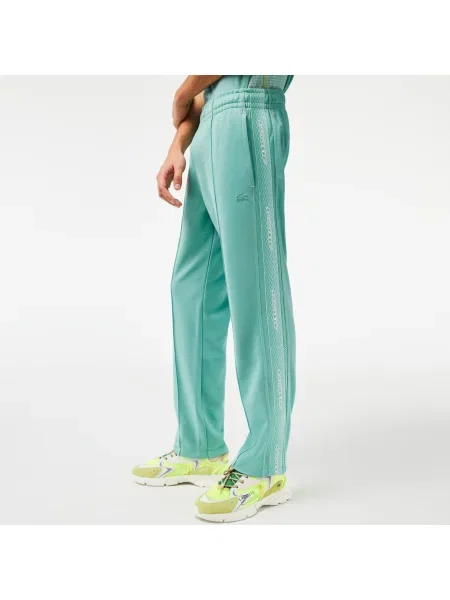 Lacoste Spodnie Dresowe O Regularnym Kroju Piqué zielone