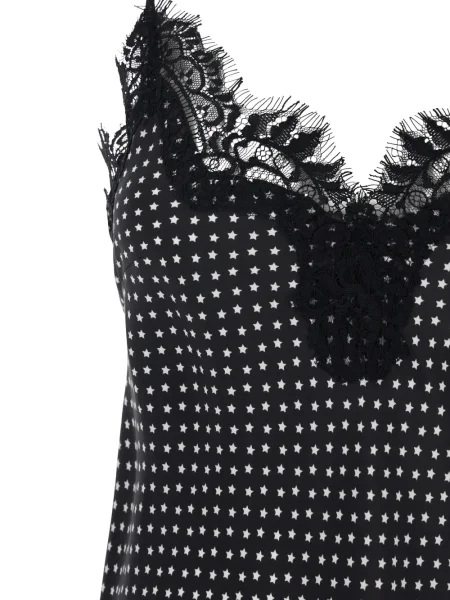 Bluzka Gold Hawk z nadrukiem koronkowa czarna