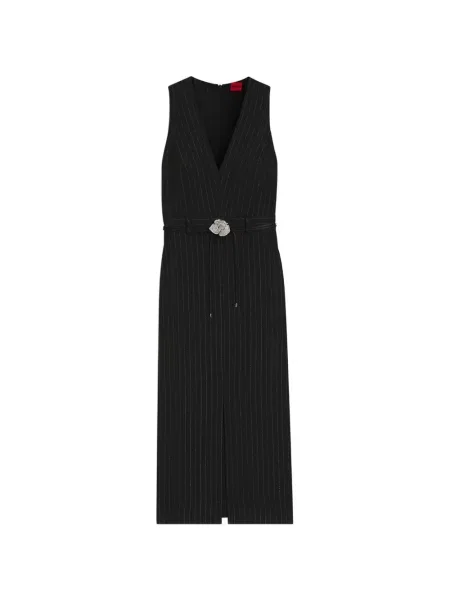 Rochie midi Hugo cu model floral negru