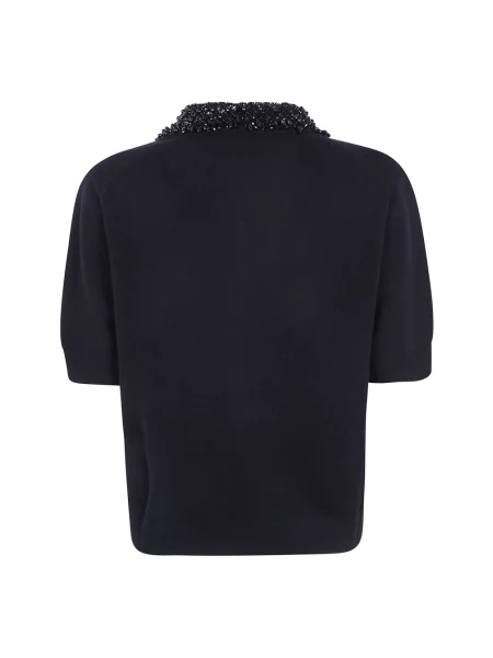 Sweter Semicouture z dekoltem w serek czarny