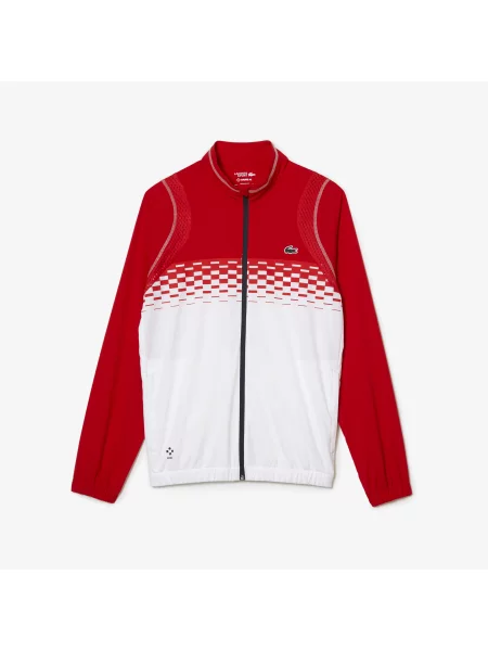 Lacoste Dres Daniil Medvedev Ze Stójką Z Blokadą Koloru Regular Fit czerwony