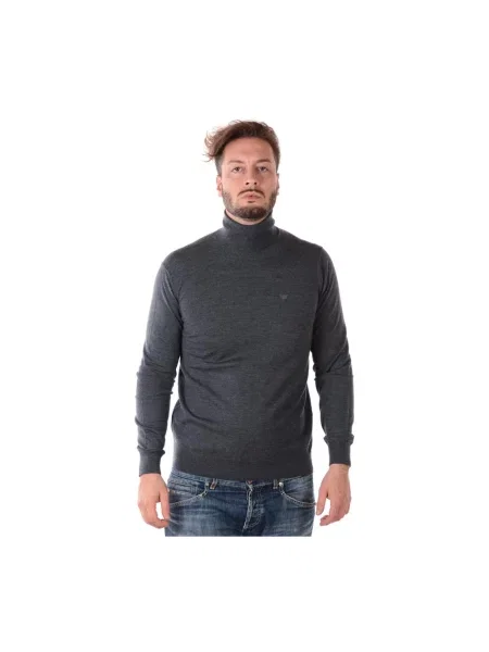 Dzianinowy sweter Emporio Armani szary