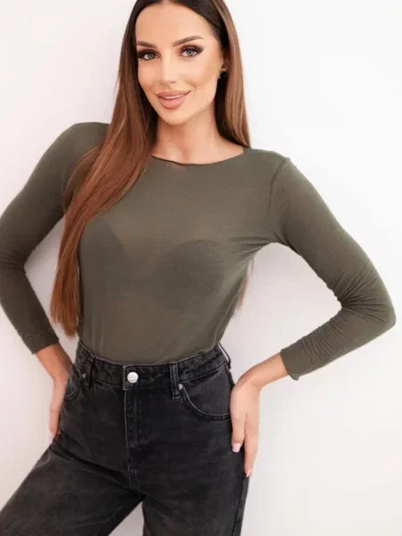 Кашмирена дълго блуза Kesi Włoski с дълъг ръкав черно