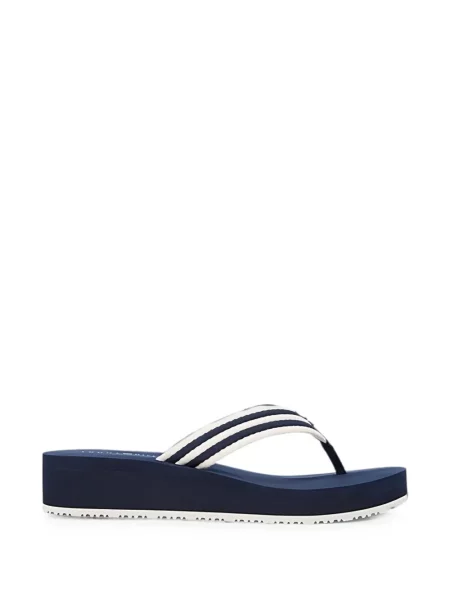 Șlapi Tommy Hilfiger cu dungi cu platformă albastru