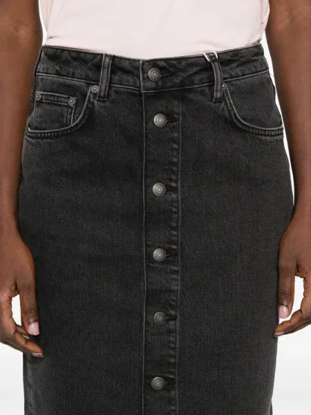 Fustă din denim Gant până la genunchi gri