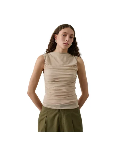 Top Soeur drapowany beżowy