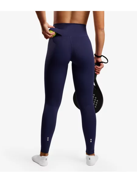 Legginsy do tenisa/padel Smart z kieszenią na piłki niebieskie