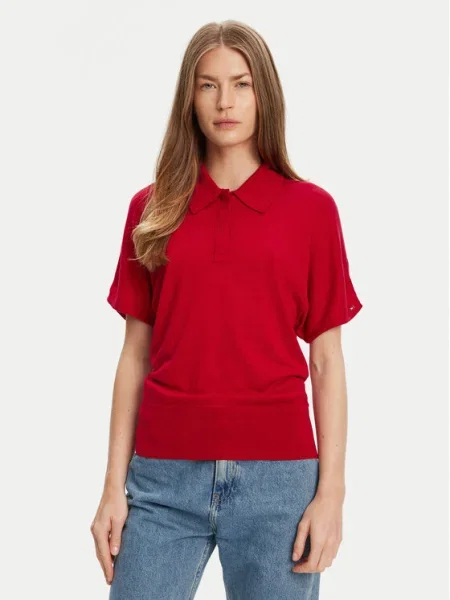 Tommy Hilfiger Тениска с яка и червен