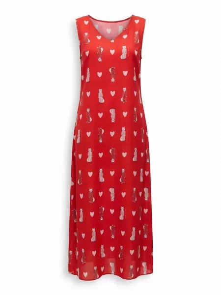 Brunfelsia Poletna obleka Loungewear dress' rdeča
