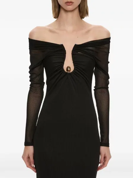Rochie maxi Christopher Esber cu volane negru