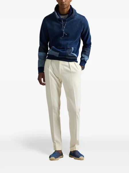 Slip de baie Polo Ralph Lauren cu broderie din piele de căprioară în carouri albastru