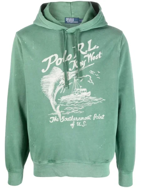 Majica Polo Ralph Lauren od brušene kože karirana s printom ružičasta