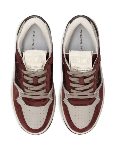 Sneakerși Philippe Model Paris din piele de căprioară roșu