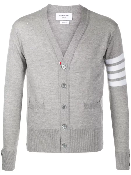 Cardigan Thom Browne cu decolteu în V gri