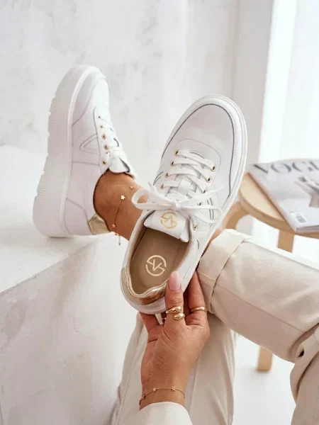 Usnjene superge Vinceza bela