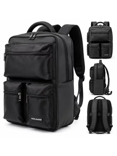 DUŻY PLECAK PODRÓŻNY DO SAMOLOTU 34 L NA LAPTOPA NORLÄNDER TWILL czarny