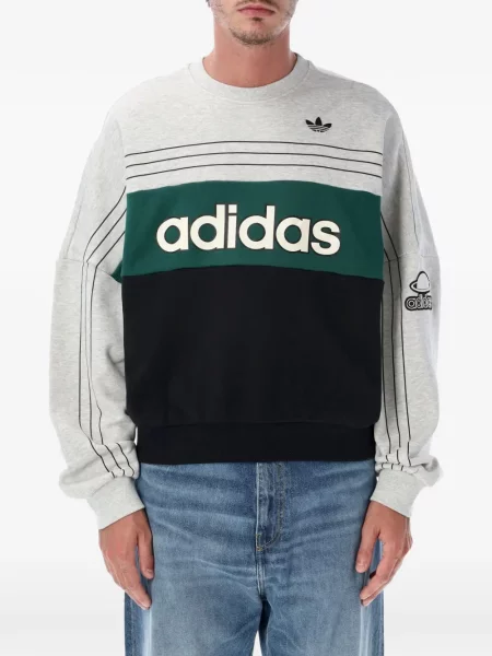 Hanorac Adidas plasă cu autograf cu dungi negru