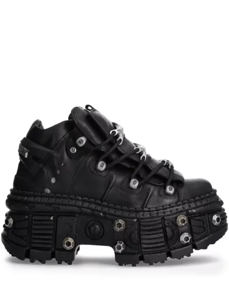 Sneakerși New Rock cu platformă cu tepi negru