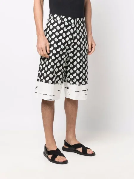 Bermudy Etro s potiskem s paisley potiskem černé