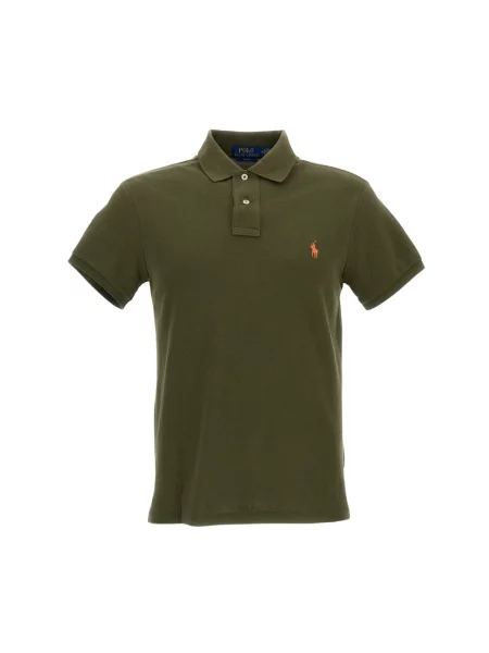Lniana koszulka polo Polo Ralph Lauren z krótkim rękawem klasyczna zielona