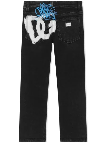 Jeansy straight leg dziecięce Dolce And Gabbana czarne