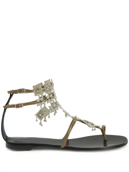 Sandale Giuseppe Zanotti din piele de căprioară verde