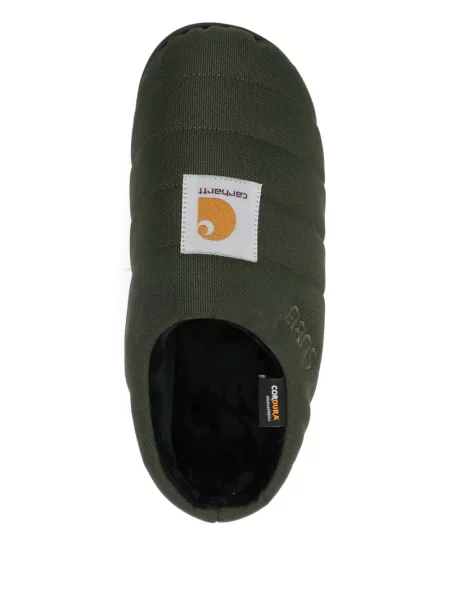 Домашни пантофи Carhartt Wip с автограф зелено