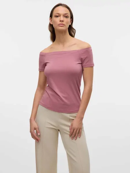 Топ Vero Moda світло-рожевий бавовна/модал рожевий