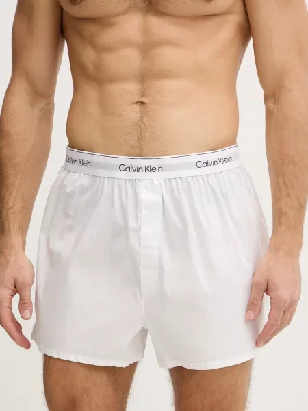 Calvin Klein Underwear voľné boxerky pánske s elastanom biela