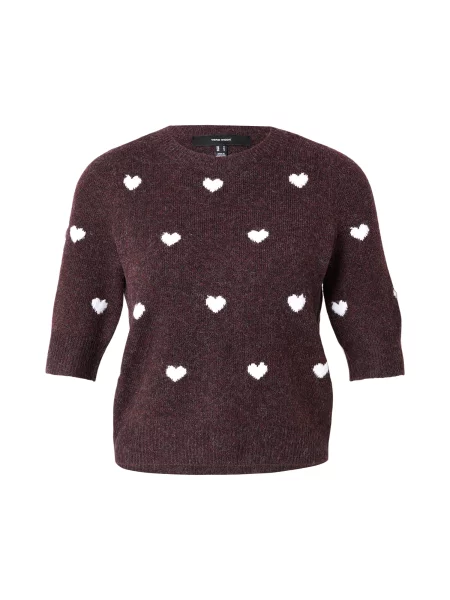 VERO MODA Pulover VMDoffy Intarsia roșu vin alb