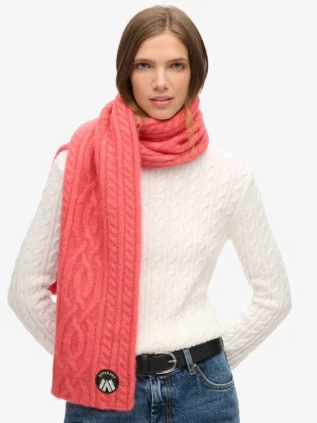 Superdry & Co Šál malinová ružová