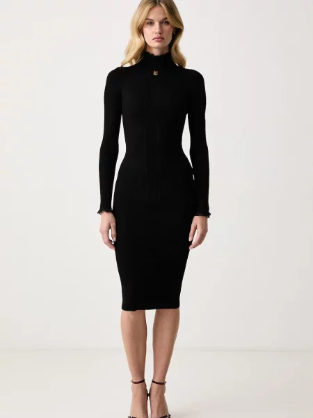Elisabetta Franchi rochie bodycon cu vâscoză negru