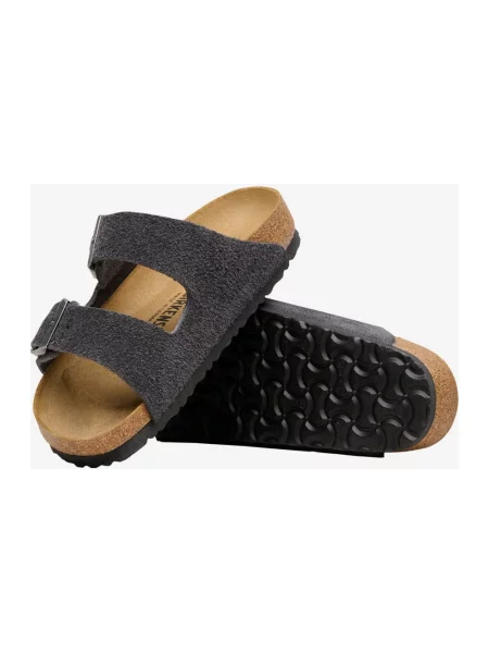 Klapki Birkenstock zamszowe szare