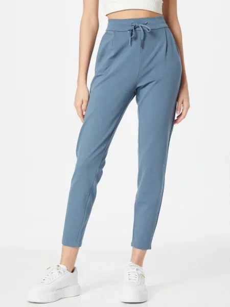 VERO MODA Plisované nohavice Eva tmavomodrá