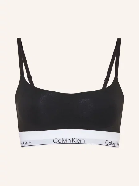 Calvin Klein Bustier Podprsenka Icon Cotton Modal černá bílá