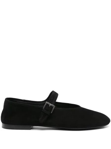 Balerini The Row din piele de căprioară negru