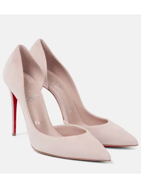 Кожени полуотворени обувки Christian Louboutin розово