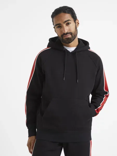 Pulover Celio cu glugă negru